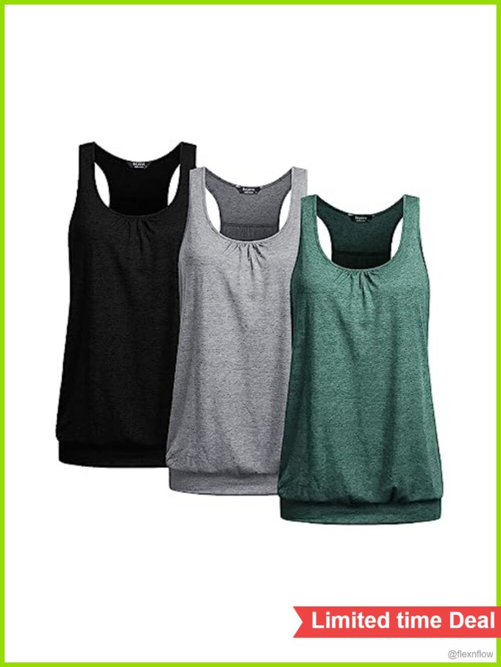 3 Pack Women Racerback Tank Tops Sleeveless Yoga Shirts Loose Fit